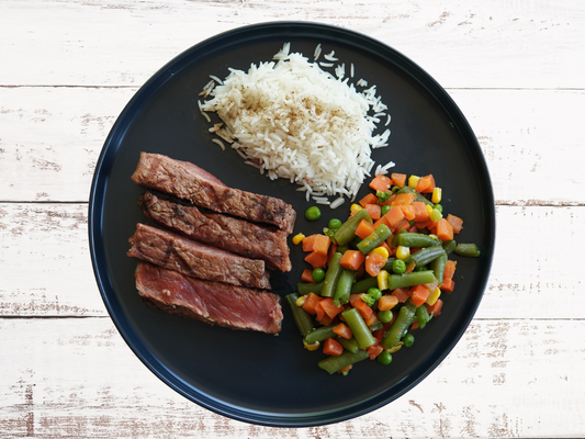 Steak, basmati & mix veggies
