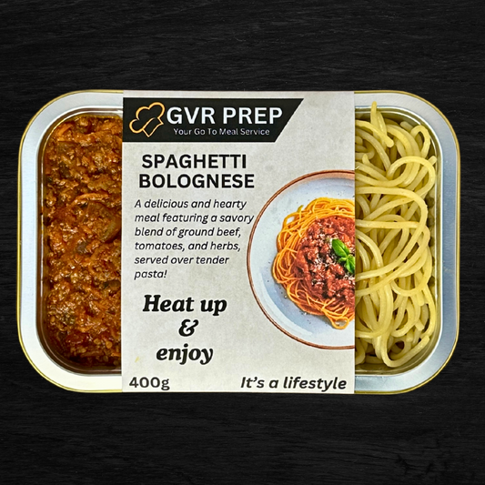Ready made, Home Cooked, Spaghetti Bolognese, healthy ready made meals, pre made meals, home delivery ready made meals, Packed, GVR Prep