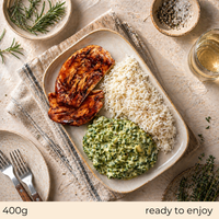 Chicken, rice & cream spinach