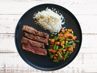 Steak, Basmati & Mixed Veg (300g) M