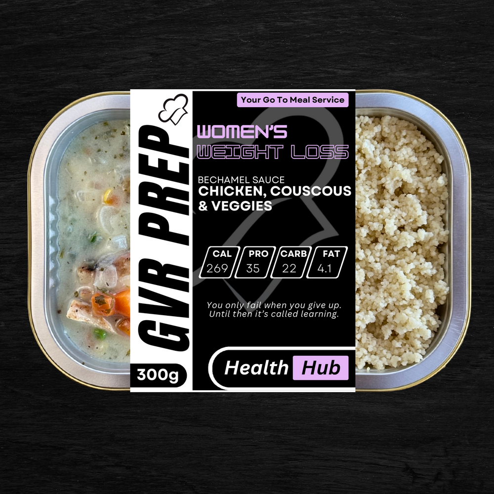CHICKEN, COUSCOUS & VEGGIES WITH A BECHAMEL SAUCE (300G)