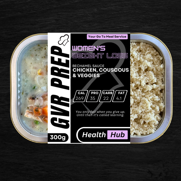 CHICKEN, COUSCOUS & VEGGIES WITH A BECHAMEL SAUCE (300G)