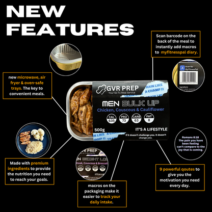 meal prep online, healthy food prep delivery, prepared meals near me, Ready made, frozen meals, GVR Prep, fitness meals, bulking meals, gym, meal prep, meal prep delivered, fitness meals delivered, fit meals, gym meals delivered, ready made meals, healthy ready made meals, pre prepared meals, meal prep meals, food prep meals, Bulking Meals, Bulking Meals Chicken, Couscous& Colliflower 