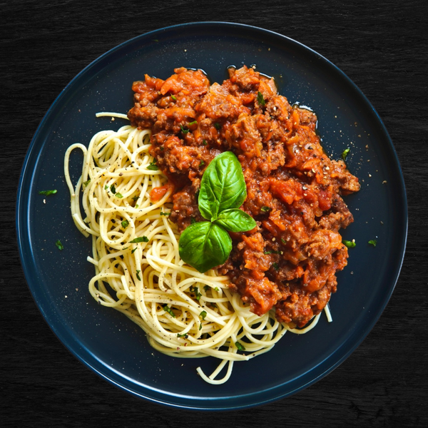 Ready made, Home Cooked, Spaghetti Bolognese, healthy ready made meals, pre made meals, home delivery ready made meals, Plated, GVR Prep 
