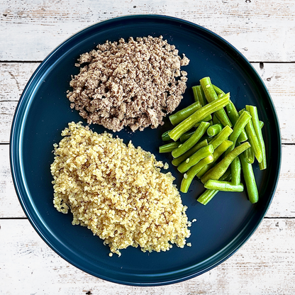 Mince, Quinoa & Steamed Fresh Green Beans (500g)