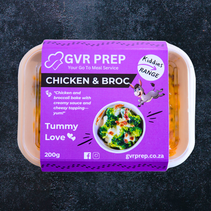 Chicken & broccoli, ready-made, deliver to your door, frozen meals, gvrprep, kiddies meals, kids, healthy food delivered to your door, frozen healthy meals delivered, meal prep to your door, meal prep delivered to your door, frozen meals delivered to your door, frozen diet meals delivered, frozen meals delivered to your home, microwave meals delivered to your home, prepared frozen meals delivered, pre made frozen meals delivered, GVR Prep, Packed Kiddies Meals, Children 