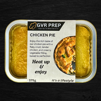 
ready made, home cooked, chicken pie, cooked meals, home meals to cook, cook at home meals, chicken pie pie, pie pies chicken, GVR Prep, Packed 
