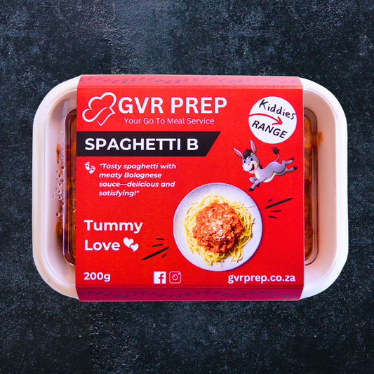 Kiddies Spaghetti Bolognese, ready-made, deliver to your door, frozen meals, gvrprep, kiddies meals, kids, healthy food delivered to your door, frozen healthy meals delivered, meal prep to your door, meal prep delivered to your door, frozen meals delivered to your door, frozen diet meals delivered, frozen meals delivered to your home, microwave meals delivered to your home, prepared frozen meals delivered, pre made frozen meals delivered, GVR Prep, Packed, Kiddies Meals, Children 